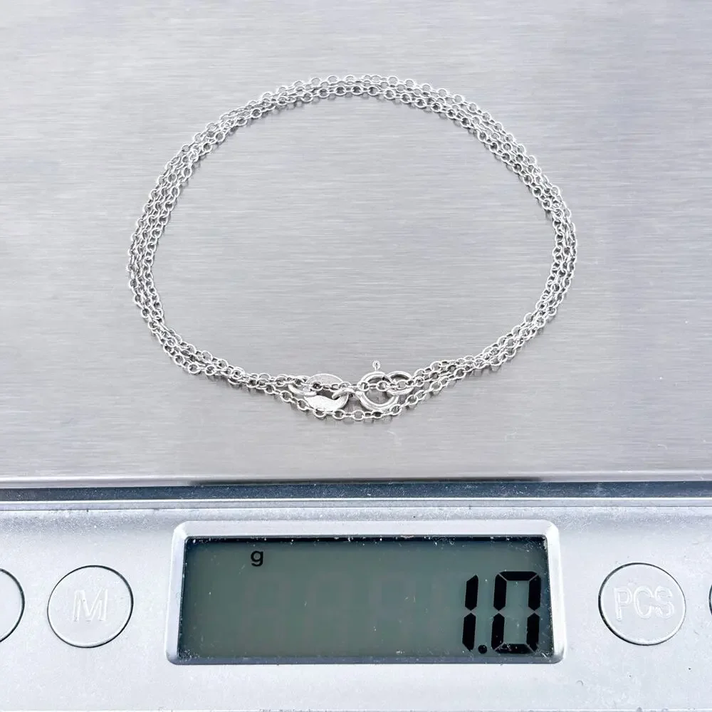 Vintage Sterling Silver 925 Cable Chain Necklace 18
